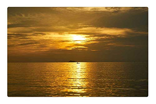 LESGAULEST Doormat Floor Rug/Mat -23.6 x 15.7 inch- - Red Yellow Sunset Sunrise Horizontal Landscape