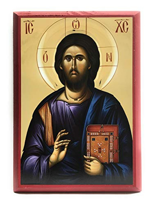 Wooden Byzantine Orthodox Christian Icon Jesus Christ/Christ Pantocrator 4 inch x 6 inch-Poplar Wooden Byzantine Orthodox Christian Icon Jesus Christ/Christ Pantocrator 4 inch x 6 inch-Poplar