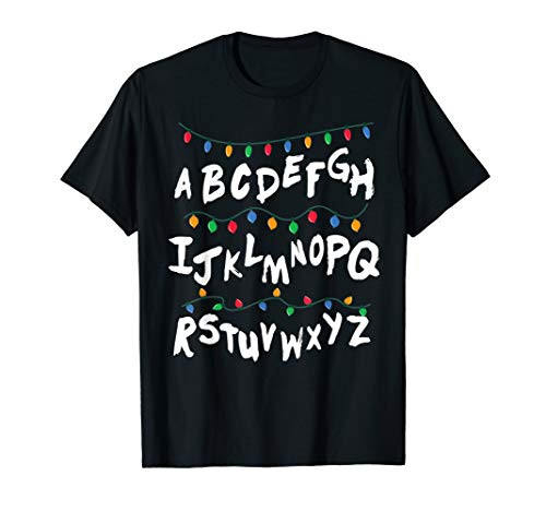 Alphabet Christmas Lights T shirt Stranger Tee Gift