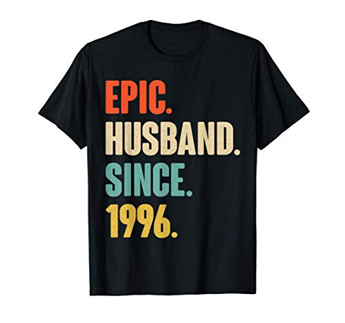 25th Wedding Anniversary Gift Him - Epic Husband Since 1996 T-Shirt