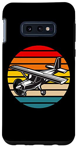 Galaxy S10e Small Airplane Circle Sunset Flight Path Case