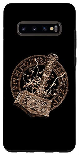 Galaxy S10 Plus Vikings Rune Hammer of Thor Rune Circle Norse Mythology Case