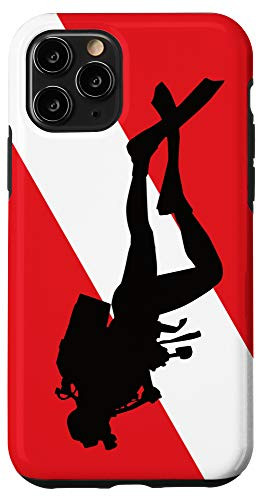 iPhone 11 Pro Silhouette Scuba Diver Gift Scuba Diving Flag Diving Lover Case