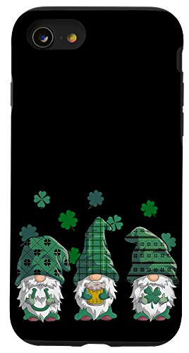iPhone SE -2020- / 7 / 8 Black St Patricks Day Phone Case Gnomes Green Buffalo Plaid Case