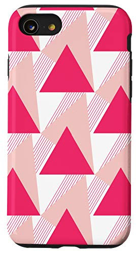 iPhone SE -2020- / 7 / 8 Minimal Blush Pink Color Block Geometric Triangle Art Print Case