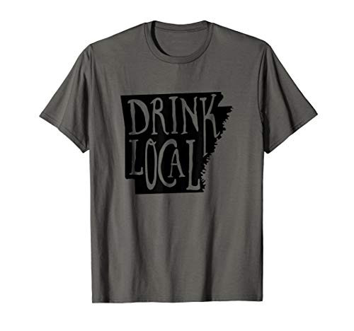 Drink Local Arkansas State Outline Craft Beer T-Shirt
