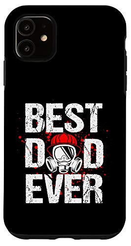 iPhone 11 Best Dad Ever Vintage Firefighter Thin Red Line Fireman Gift Case