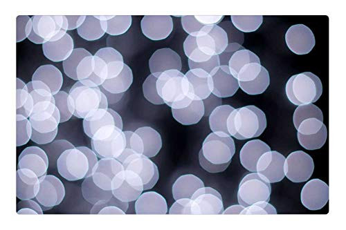 LESGAULEST Doormat Floor Rug/Mat -23.6 x 15.7 inch- - Bokeh White Winter Snow Background Circles Round