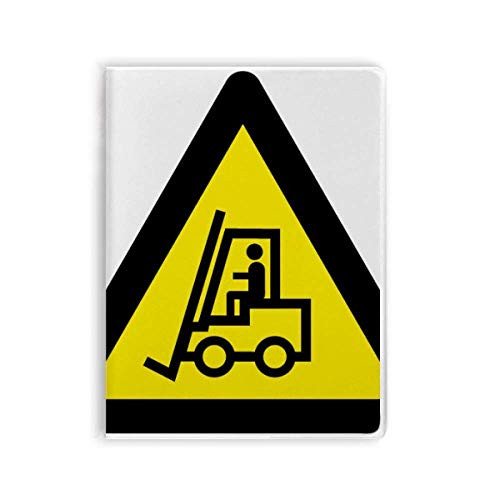 Warning Symbol Yellow Black Forklifts Triangle Notebook Gum Cover Diary Soft Cover Journal