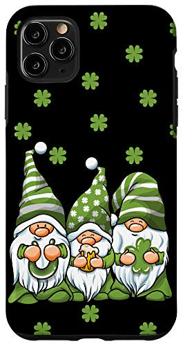 iPhone 11 Pro Max Three Green Irish Gnomes Shamrock Clover St. Patricks Day Case