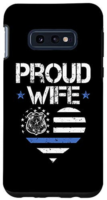 Galaxy S10e Proud Police Officer Wife Blue Line US Flag Proud Cops Wife Case