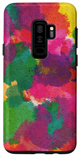 Galaxy S9 Plus Abstract Watercolor Circle Splotches Red Green Yellow Case