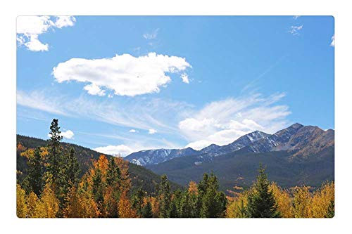 LESGAULEST Doormat Floor Rug/Mat -23.6 x 15.7 inch- - Mountains Trees Landscape Nature Yellow Forest 1 LESGAULEST Doormat Floor Rug/Mat -23.6 x 15.7 inch- - Mountains Trees Landscape Nature Yellow Forest 1