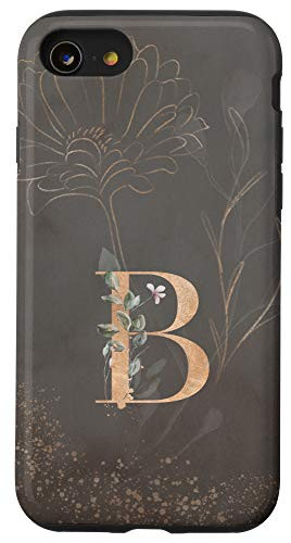 iPhone SE -2020- / 7 / 8 Floral Flower Blossom Leaves Monogram Initial Letter B Case