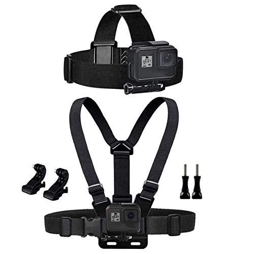 Accessories Kit for Gopro Action CameraNew Quick Release Chest Mount Harness Chesty Head Mount Strap Kit Compatible with GoPro Hero 9/8/7/6/5/4 DJI OSMO Action Insta360 One R AKASO SJCAM etc
