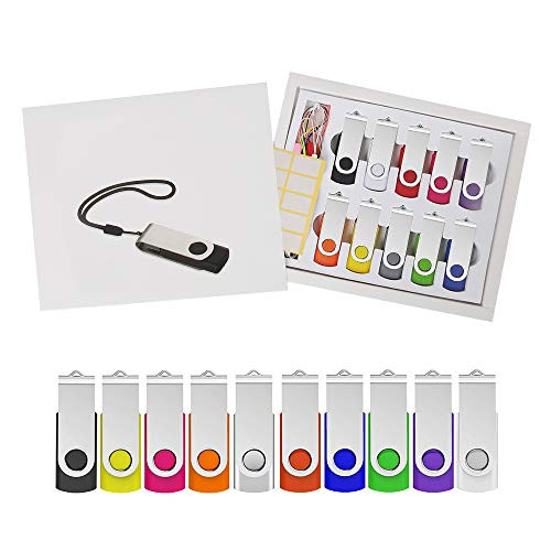 128MB USB Flash Drive 10 Pack ABLAZE USB 2.0 Memory Stick with Lanyards and Labels Swivel Thumb Drives Bulk U Disk 128MB Pendrive Jump Drive Zip Drive for Data Storage -128MB10 Pack Mixcolor-