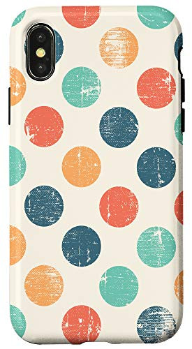 iPhone X/XS Retro Polka Dot Dots Circle Pattern Gift Girls Teens Women Case