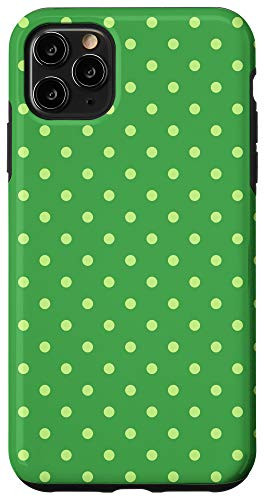 iPhone 11 Pro Max Green Polka Dots Pattern Polka Dot Circle Retro Vintage Case