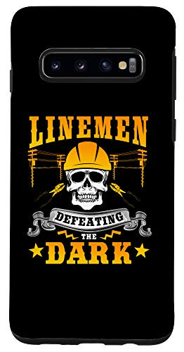 Galaxy S10 Lineman Gifts Funny Line Worker Linemen Defeating The Dark Case