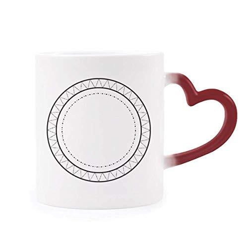 Shape Circle Symbol Totem Pattern Heat Sensitive Mug Red Color Changing Stoneware Cup