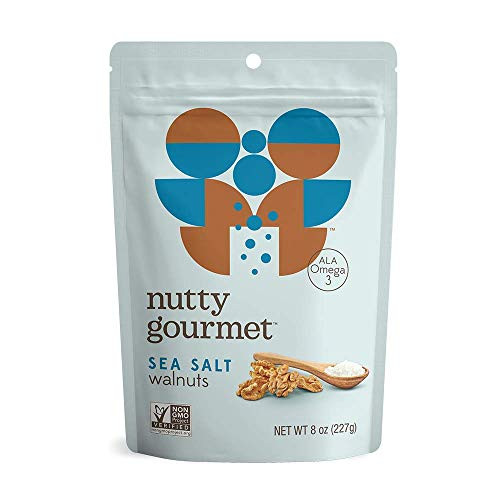 The Nutty Gourmet Flavored Walnuts - Walnuts Fresh - Fresh Gourmet - Walnuts Nuts - Sea Salt Flavored - 8oz - 2 Packs