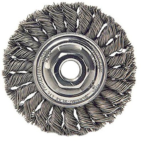 Radnor 4" X 5/8" - 11" Carbon Steel Knot Wire Wheel Brush