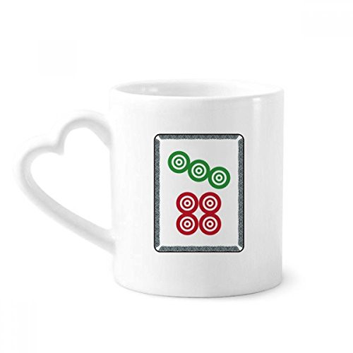 Mahjong Circle Dots 7 Tile Pattern Mug Coffee Ceramic Drinkware Glass Heart Cup