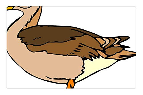 LESGAULEST Doormat Floor Rug/Mat -23.6 x 15.7 inch- - Duck Standing Brown Beige Bird Wildlife Beak LESGAULEST Doormat Floor Rug/Mat -23.6 x 15.7 inch- - Duck Standing Brown Beige Bird Wildlife Beak