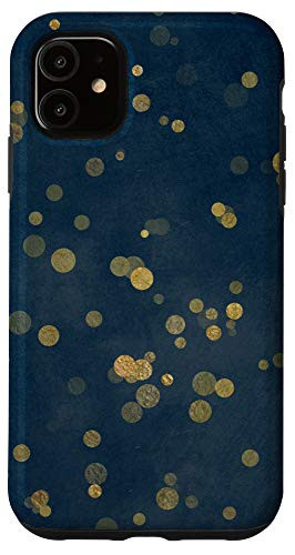 iPhone 11 Blue and Yellow Bokeh Polka Dots Abstract Circles Case