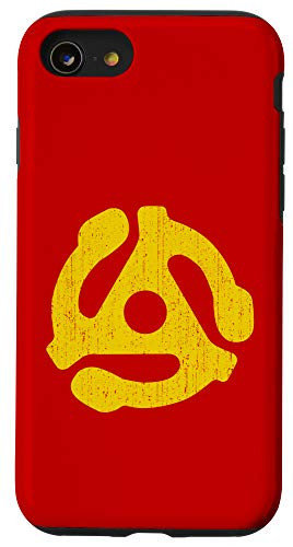 iPhone SE -2020- / 7 / 8 45 RPM Record Adapter Vintage Turntable Yellow Rough Case