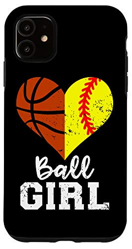 iPhone 11 Ball Girl Heart Funny Softball Basketball Girl Case