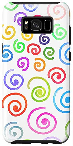 Galaxy S8 Plus Cool Rainbow Watercolor Abstract Doodle Circles Gift Case