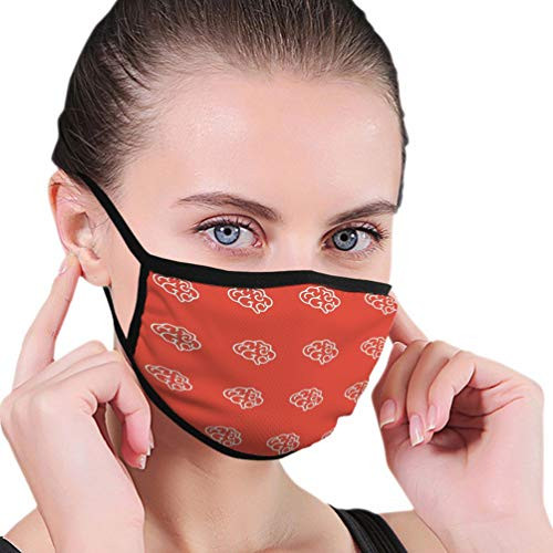GIRDEAR Mouth Guard Breathable Half Face Covers Brain Brain red Side View Body Organ Anatomy Sign Scientific Medical Drawing Protective Shield