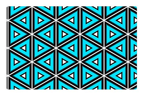 LESGAULEST Doormat Floor Rug/Mat -23.6 x 15.7 inch- - Blue Pattern Triangles Design Seamless Lines