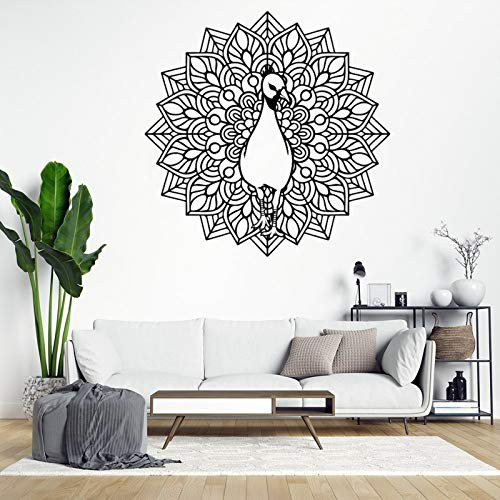 Inspirational Wall Decal Motivational Phrases Sticker Inspirational Lettering Quote Sticker Peacock Mandala Line Art Style for Classroom Nursery Kids PVC Wall Decal Quote Art Vinyl L