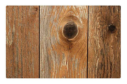 LESGAULEST Doormat Floor Rug/Mat -23.6 x 15.7 inch- - Wooden Boards Weathered Brown Structure Grain