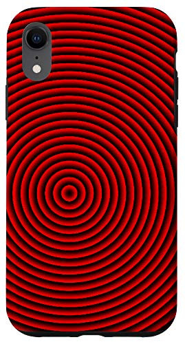 iPhone XR The Optical Illusion Geometric Red Black Circles Abstract Case