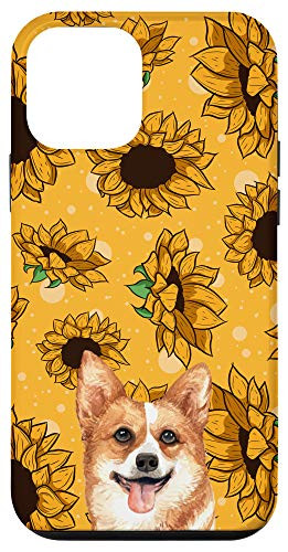 iPhone 12 mini Welsh Corgi Dog Yellow Sunflower Pattern Case