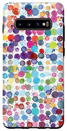 Galaxy S10 Plus Colorful Paint Drip Polka Dot Circles Phone Case