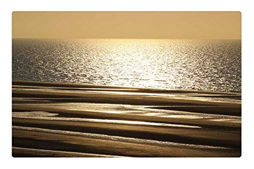 LESGAULEST Doormat Floor Rug/Mat -23.6 x 15.7 inch- - Sea Beach The North Sea Marin Side Sunset Evening