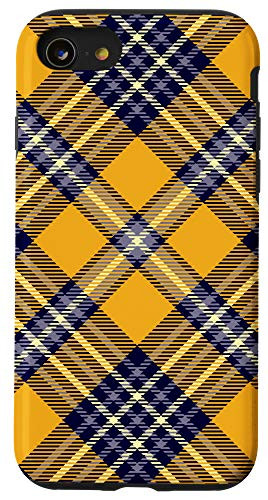 iPhone SE -2020- / 7 / 8 Cute Wildflower Yellow Plaid Tartan Pattern Case