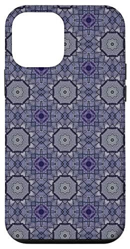 iPhone 12 mini Vintage Geometric Art Retro Blue Circles Stars Pattern Case