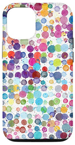 iPhone 12/12 Pro Colorful Paint Drip Polka Dot Circles Phone Case