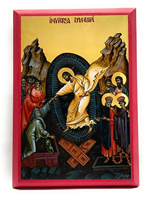 Wooden Byzantine Orthodox Christian Icon The Resurrection of Jesus Christ/Pascha/Holy Week/Easter 4 inch x 6 inch Wooden Byzantine Orthodox Christian Icon The Resurrection of Jesus Christ/Pascha/Holy Week/Easter 4 inch x 6 inch