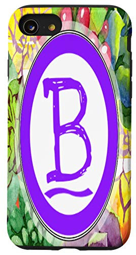 iPhone SE -2020- / 7 / 8 Monogram Letter B Watercolor Floral and Cactus Case