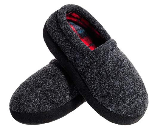 MIXIN Big Kid Boys Slippers House Shoes with Anti Slip Sole Indoor Outdoor Grey 4-5 Big Kid