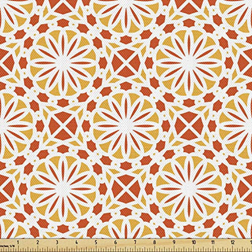 Ambesonne Abstract Fabric by The Yard Antique Retro Style Circles Flowers Dots Repetitive Illustration Decorative Fabric for Upholstery and Home Accents Pale Orange Vermilion Ambesonne Abstract Fabric by The Yard Antique Retro Style Circles Flowers Dots Repetitive Illustration Decorative Fabric for Upholstery and Home Accents Pale Orange Vermilion