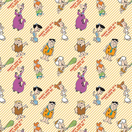 The Flintstones 2 Party On Stripes Premium Quality 100 percent Cotton Sold by The Yard.