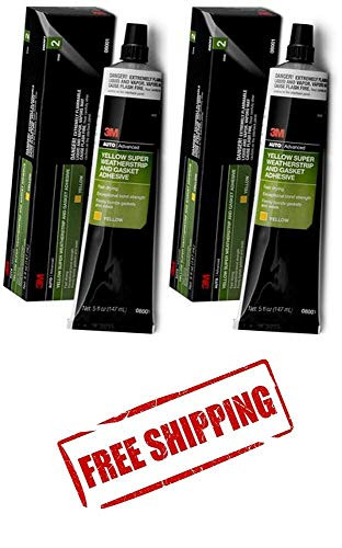 2 TUBES 3M SUPER WEATHERSTRIP  and  GASKET ADHESIVE YELLOW 5 OZ TUBES USA 08001