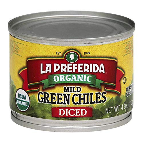 La Preferida Organic Green Chiles Mild-Diced 4 oz Pack - 6